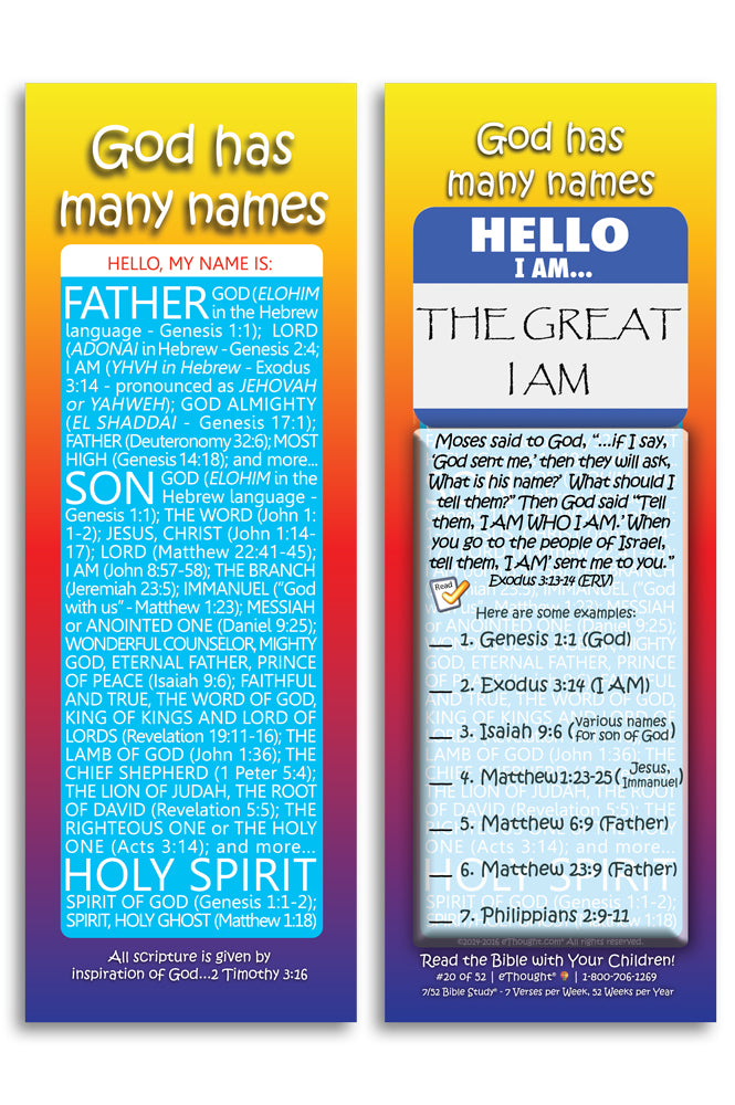 Daily Bible Reading Program for Children (set of 52 cards)