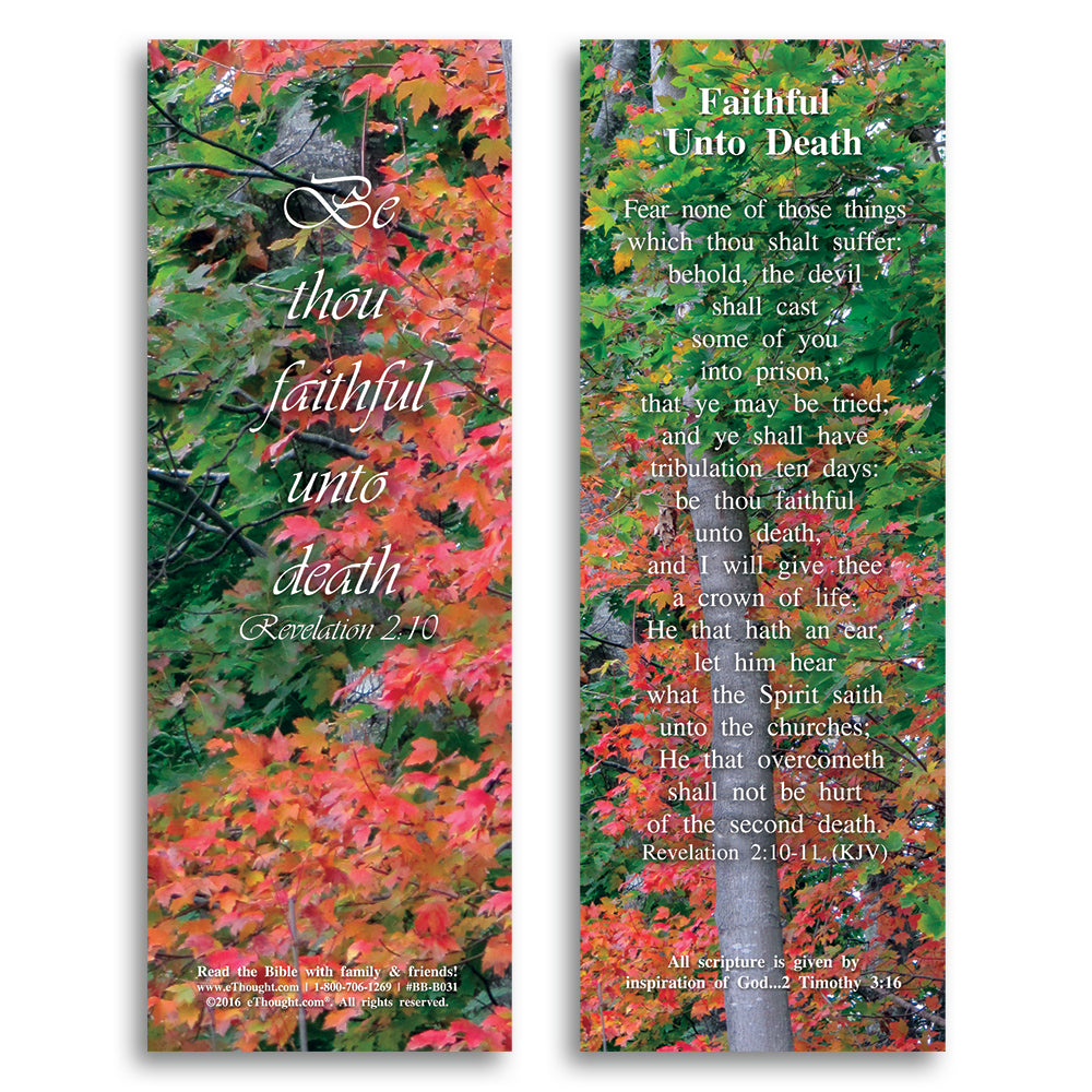 Faithful Unto Death - Pack of 25 Cards - 2x6