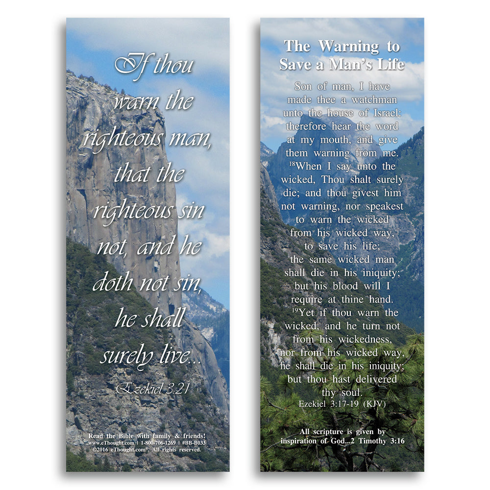 The Warning to Save a Man's Life - Pack of 25 Cards - 2x6