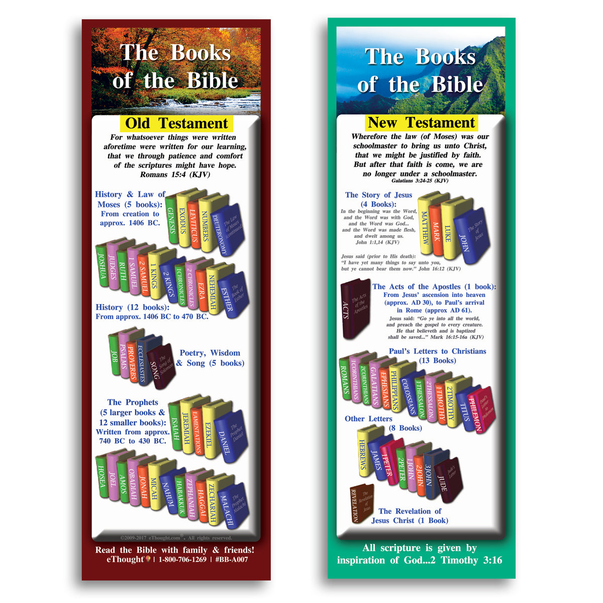 Books of the Bible - Pack of 25 Cards (2.75x8.25)