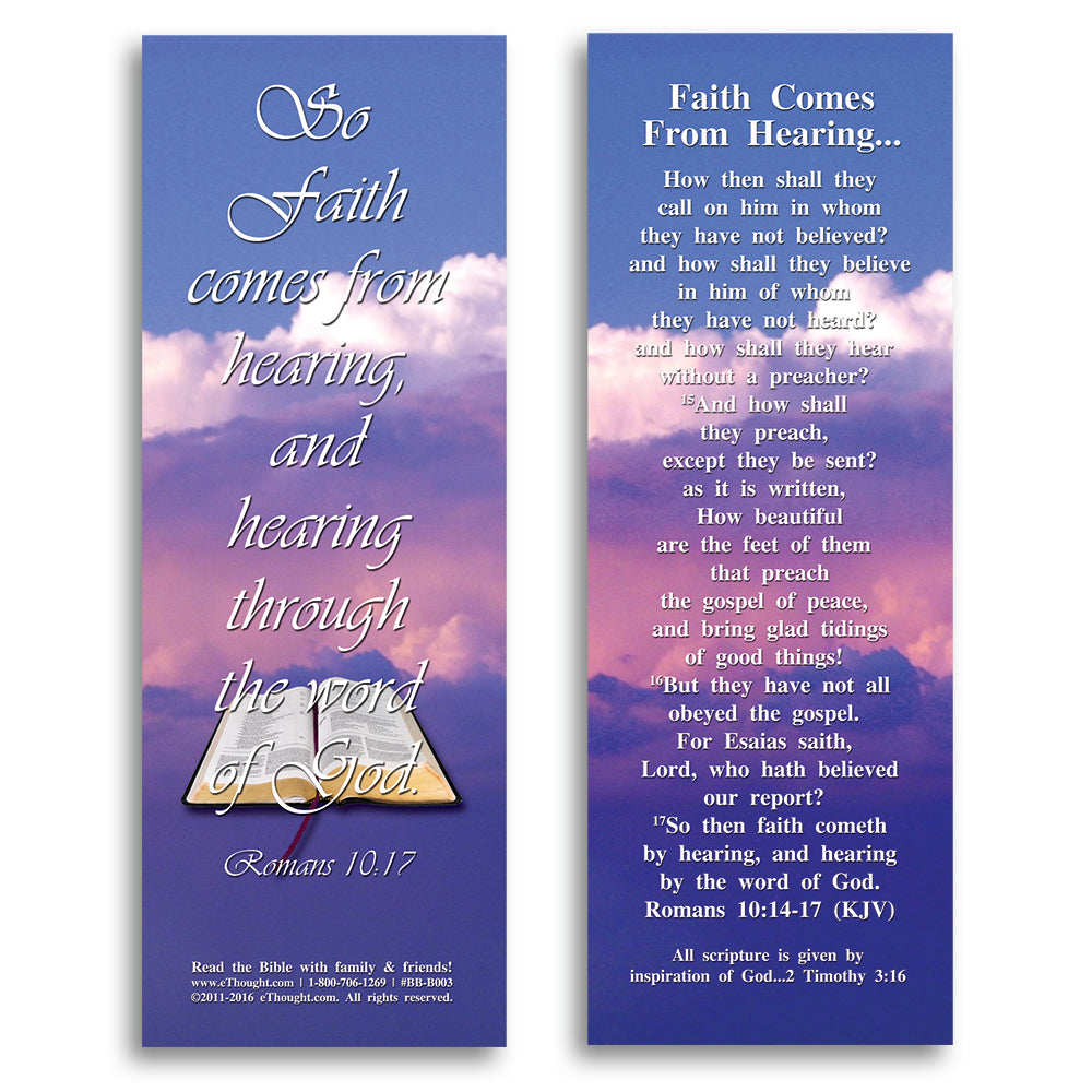 Faith Comes From Hearing - Pack of 25 Cards - 2x6