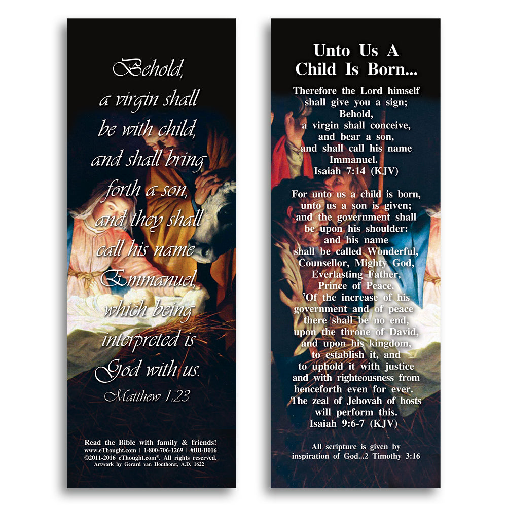Unto Us A Child Is Born - Pack of 25 Cards - 2x6