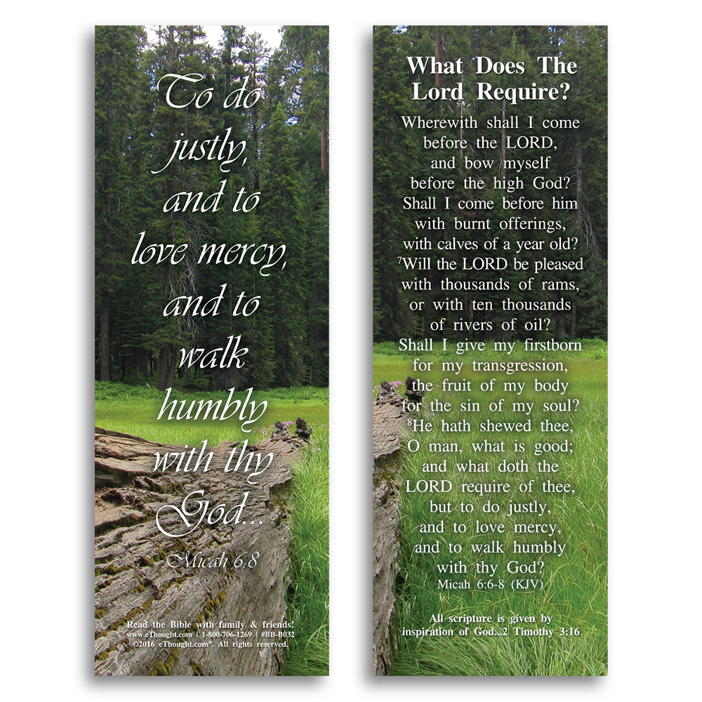 What Does the Lord Require - Pack of 25 Cards - 2x6