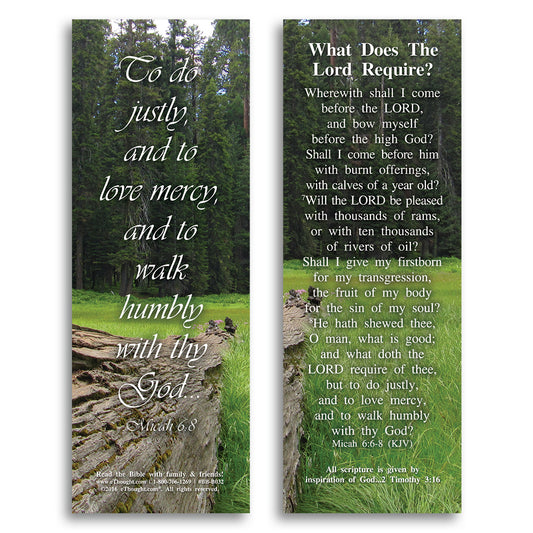 What Does the Lord Require - Pack of 25 Cards - 2x6