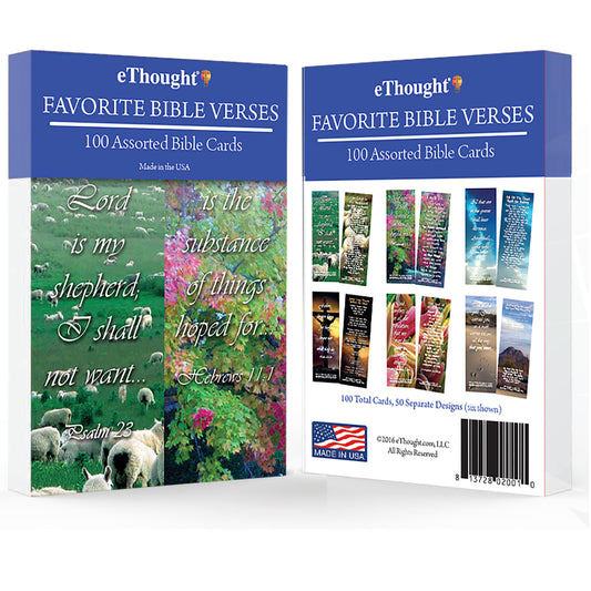 eThought Favorite Bible Verse Cards - Pack of 100 Bookmarks
