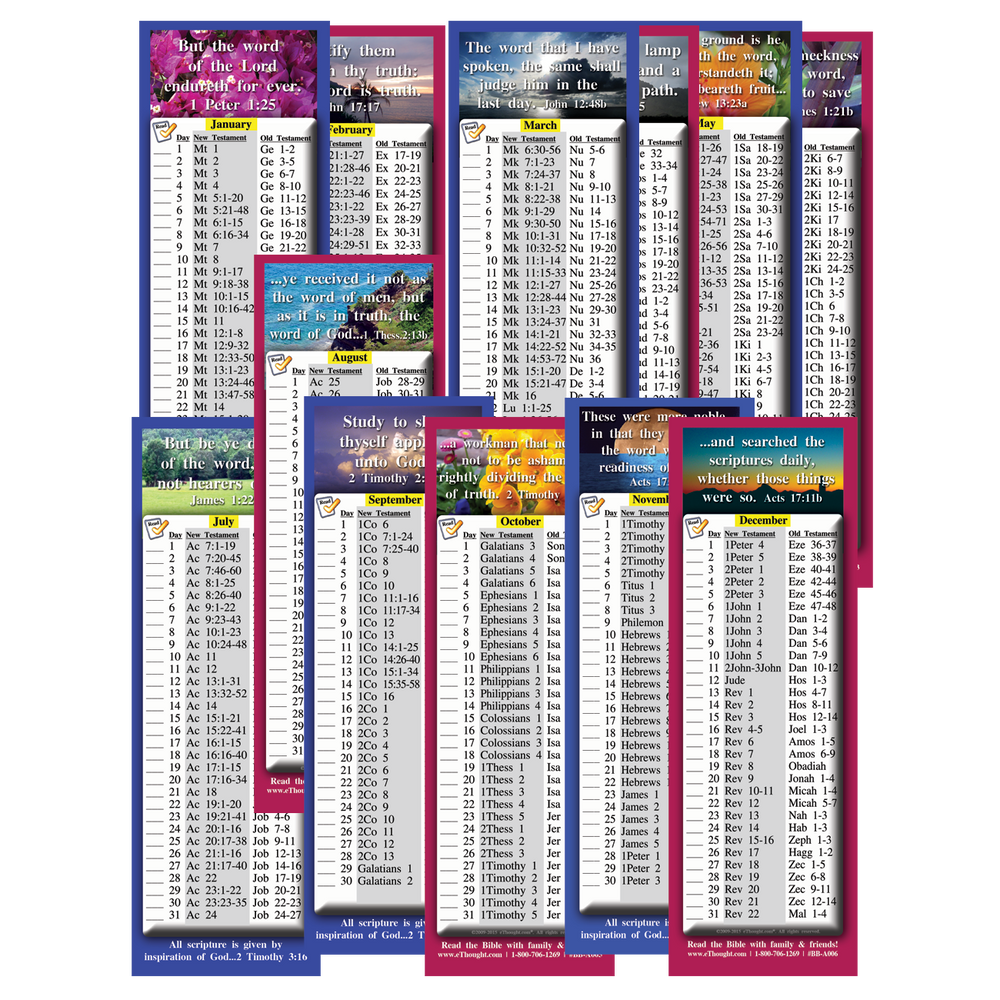 Daily Bible Reading Schedule By Month - Four Sets (24 Cards Total) - e – eThought daily-bible-reading-schedule-by-month-four-sets-24-cards-total-e-ethought