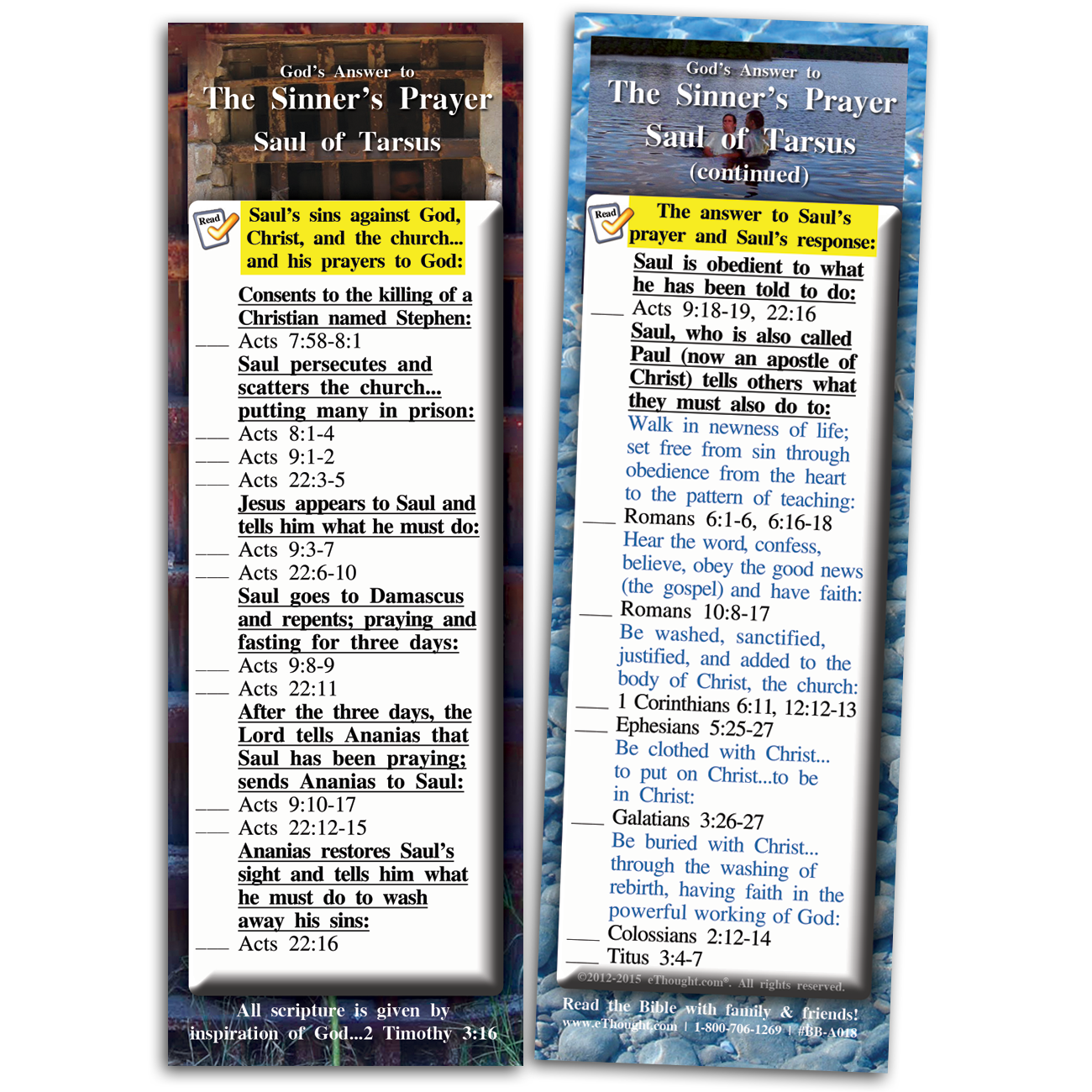 God's Answer to the Sinner's Prayer - Pack of 25 Bible Bookmarks - 2x6 ...