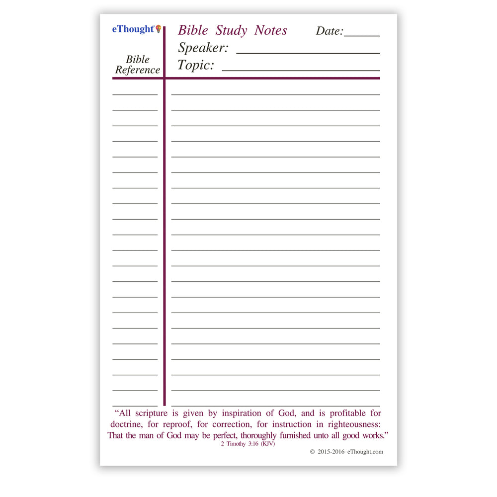 Bible Study Notepads - Pack of 4 pads (5.5