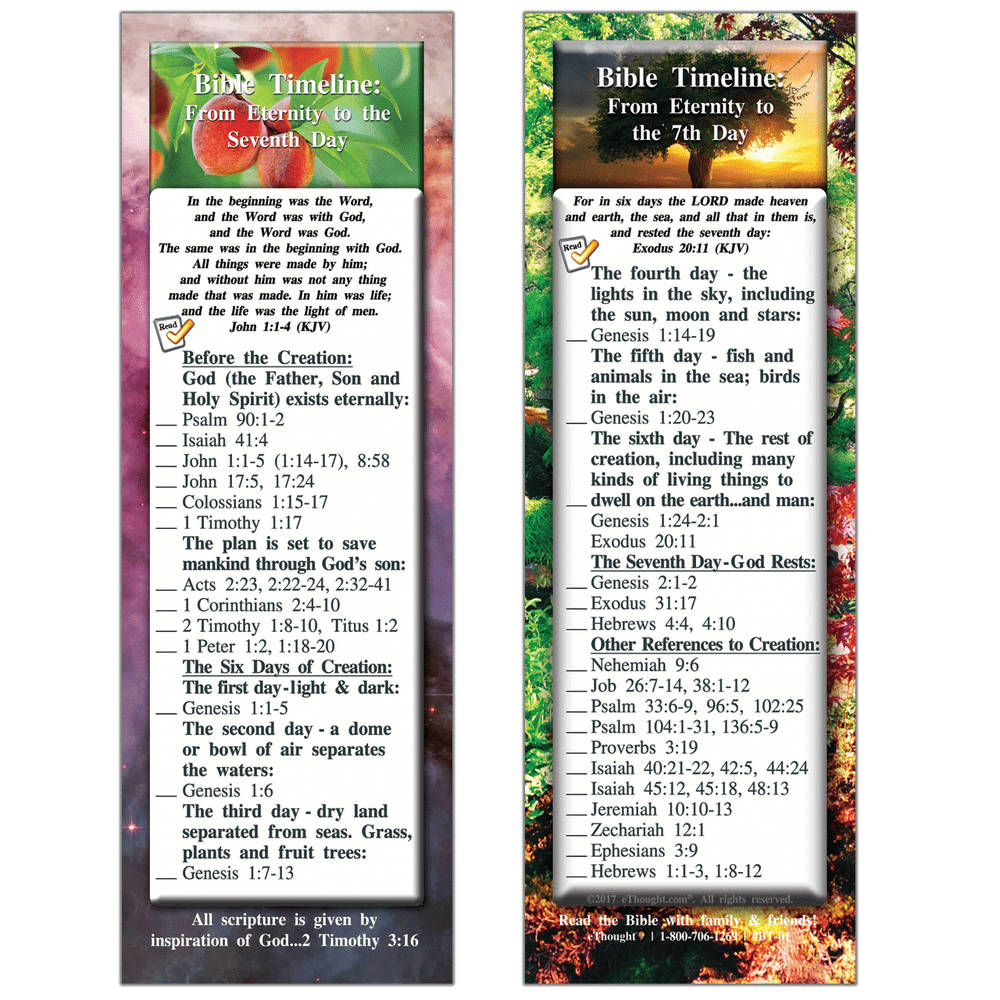 
                  
                    Bible Timeline - From Eternity to the Seventh Day - Pack of 25 Cards
                  
                